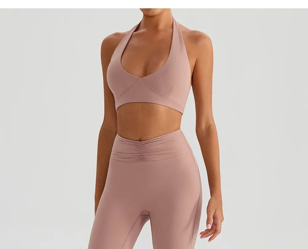 Hearuisavy 2Pcs Women's Sports Set Sun Protection Quick-Dry Tennis Skirt High Waist Yoga Flared Pants Gym Running Fitness Shorts