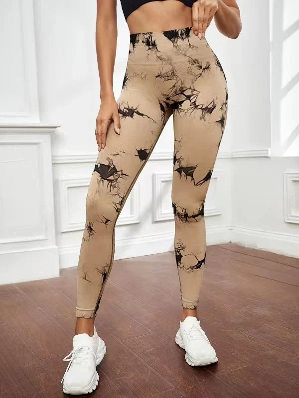 Tie Dye Yoga Pants Sport Leggings Women Seamless High Waist Push Up Woman Tights Fitness Workout Leggins Gym Clothing 2023 New