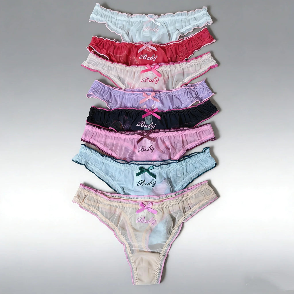 Lace G String Thin Mesh Sexy Girls Panties Women Briefs Thong Hollow Out Underwear Transparent Female Low Waist Lingerie