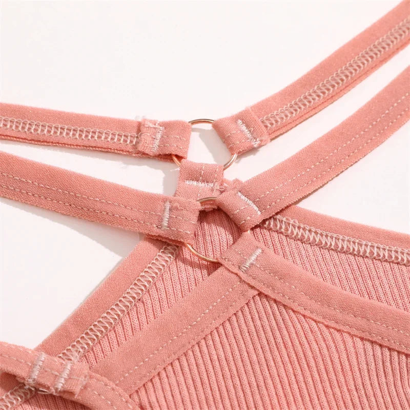 2PCS Women Sexy Cotton Panties Two Belts Hollow Out G-String Thongs Breathable Underwear for Female Solid Color Lingerie S-XL