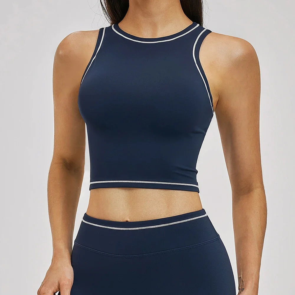 High Strength Sports Bra Anti-Sweat Fitness Top Women Yoga Bra Shockproof Crop Top Push Up Summer Sport Bra Gym Vest Workout Top