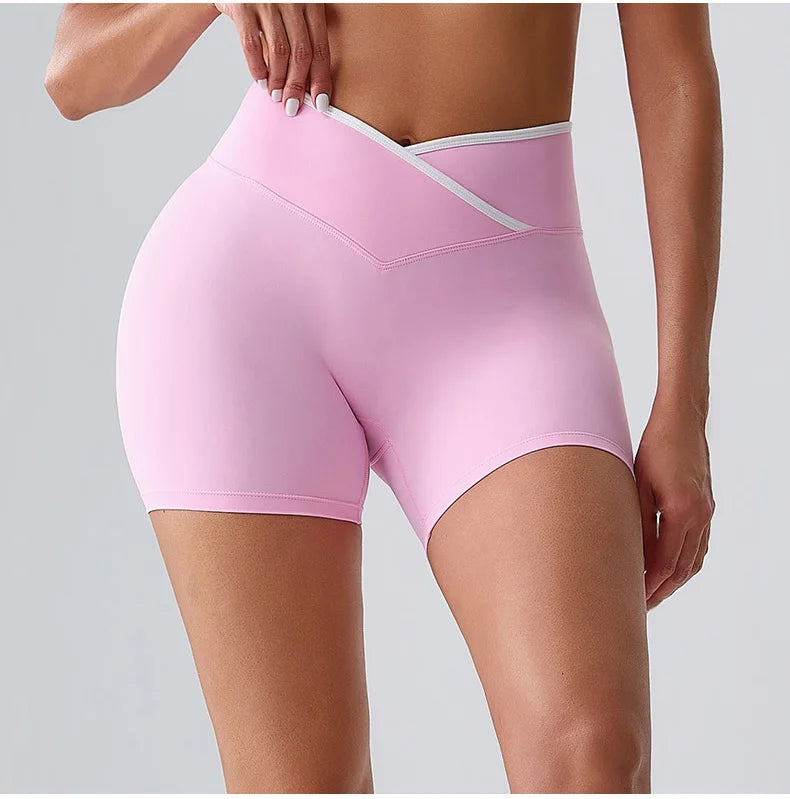 Sports Shorts Cross Waist Women Shorts Women Cycling Jogging Fitness High Waist Push Up Gym Shorts Leggings Women Yoga Clothing