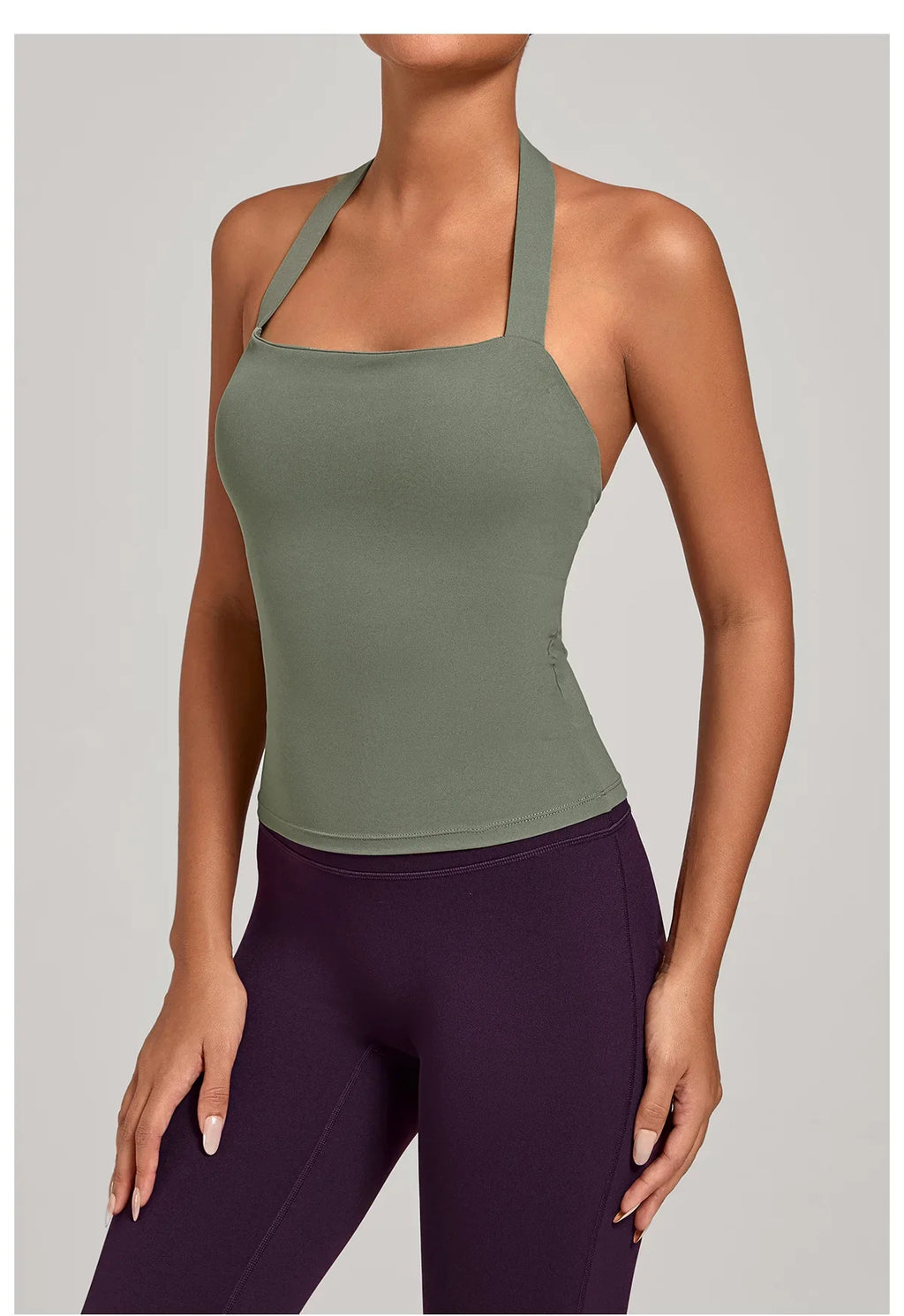 Sports Yeautifulback Breathoga Vest Neck Hanging Detachable Chest Pad Women Bra High Elasticity Slim Bable Running Sports Vest
