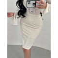 Korean Style Pure Desire Sexy OL High Waist Tight Slimming Mid Length Skirt Fashion Women Sweet Mini Skirts 2026 New Summer 9B8