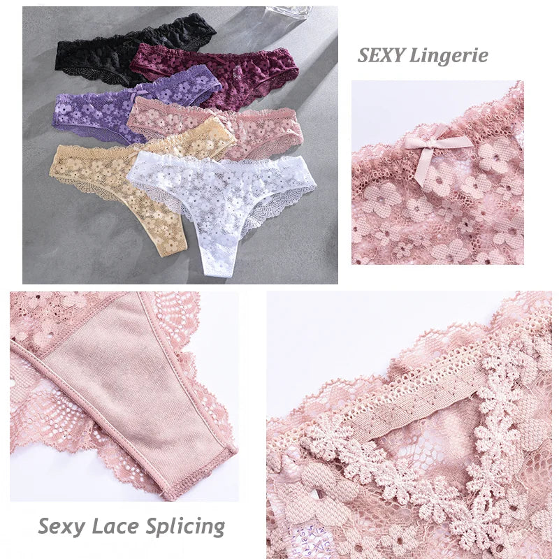 1Pcs Women Cotton Lingerie Sexy Thong Soft Fashion Panties Femme Design Underwear Pantys Underpant Lingerie Lace Intimates S-XL