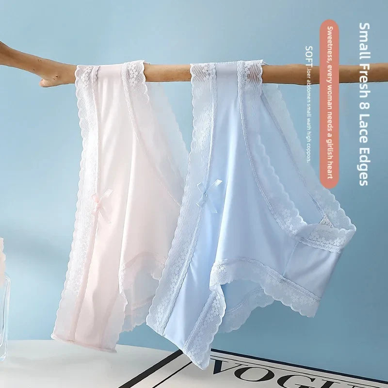 3Pcs/Set Women Ice Silk Seamless Briefs Sexy Comfortable Stretchy Semi Sheer French-Cut Panties Women's Underwear Breathable