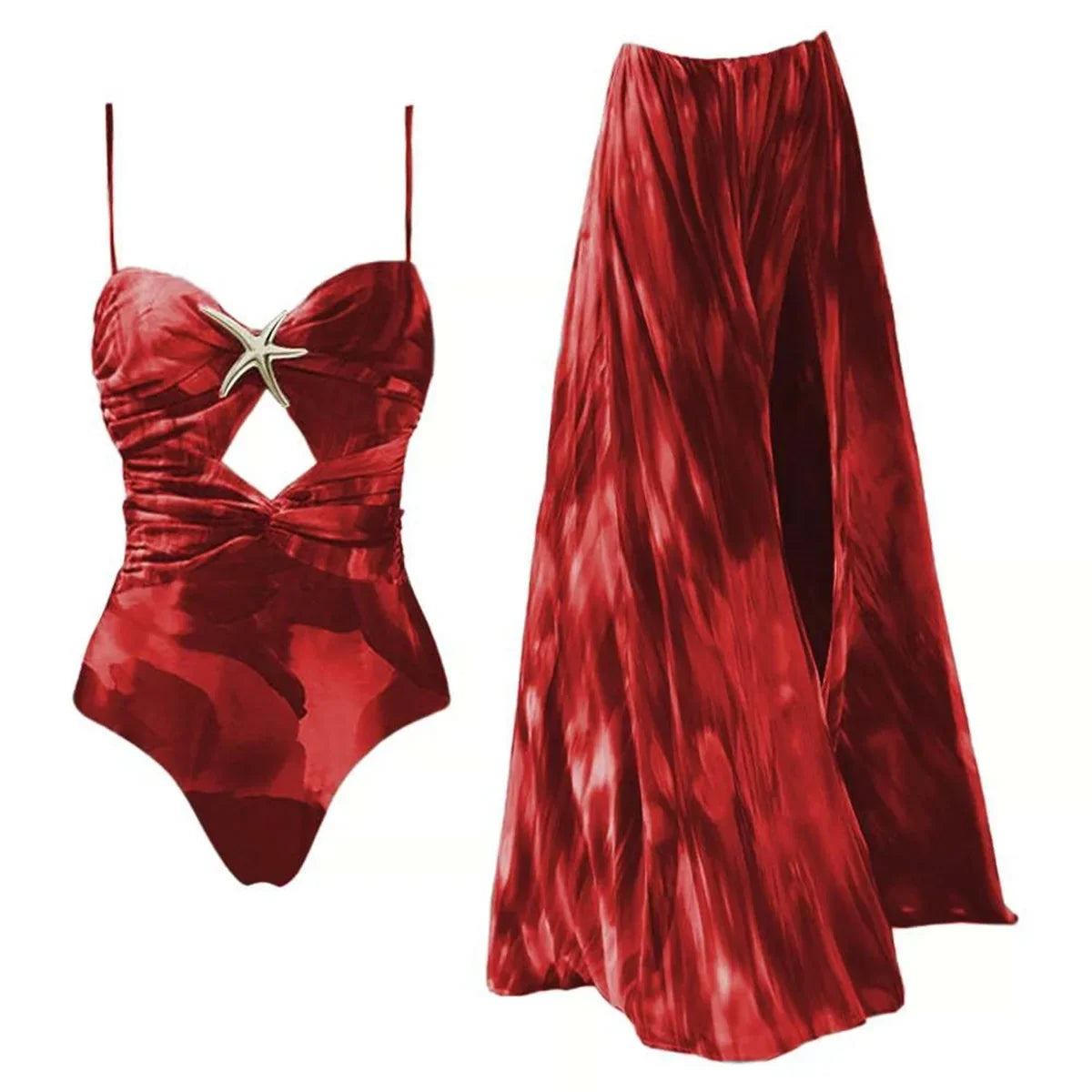Cut Out Swimsuit And Cover Up Sexy Swimwear Women Floral Stars Swim Suit Push Up Bikini Bathingsuit Sliming Bodysuit Beachwear