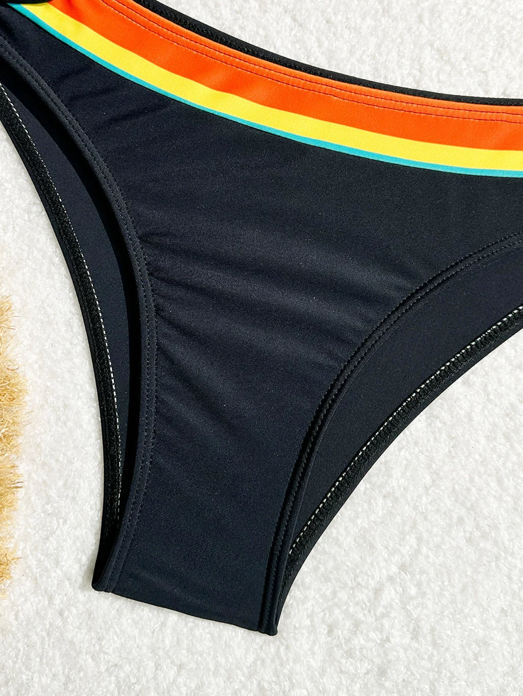 Women's Rainbow Color Bikini Set Sexy Beach Vacation Backless 2 Piece Swimsuit 2024 Summer Bathing Suit Bra Push Up Swimwear