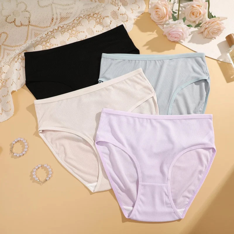 4Pcs/Set Women Lace Mesh Briefs Sexy Comfortable Stretchy Semi Sheer French-Cut Panties Women's Underwear Breathable Lingerie
