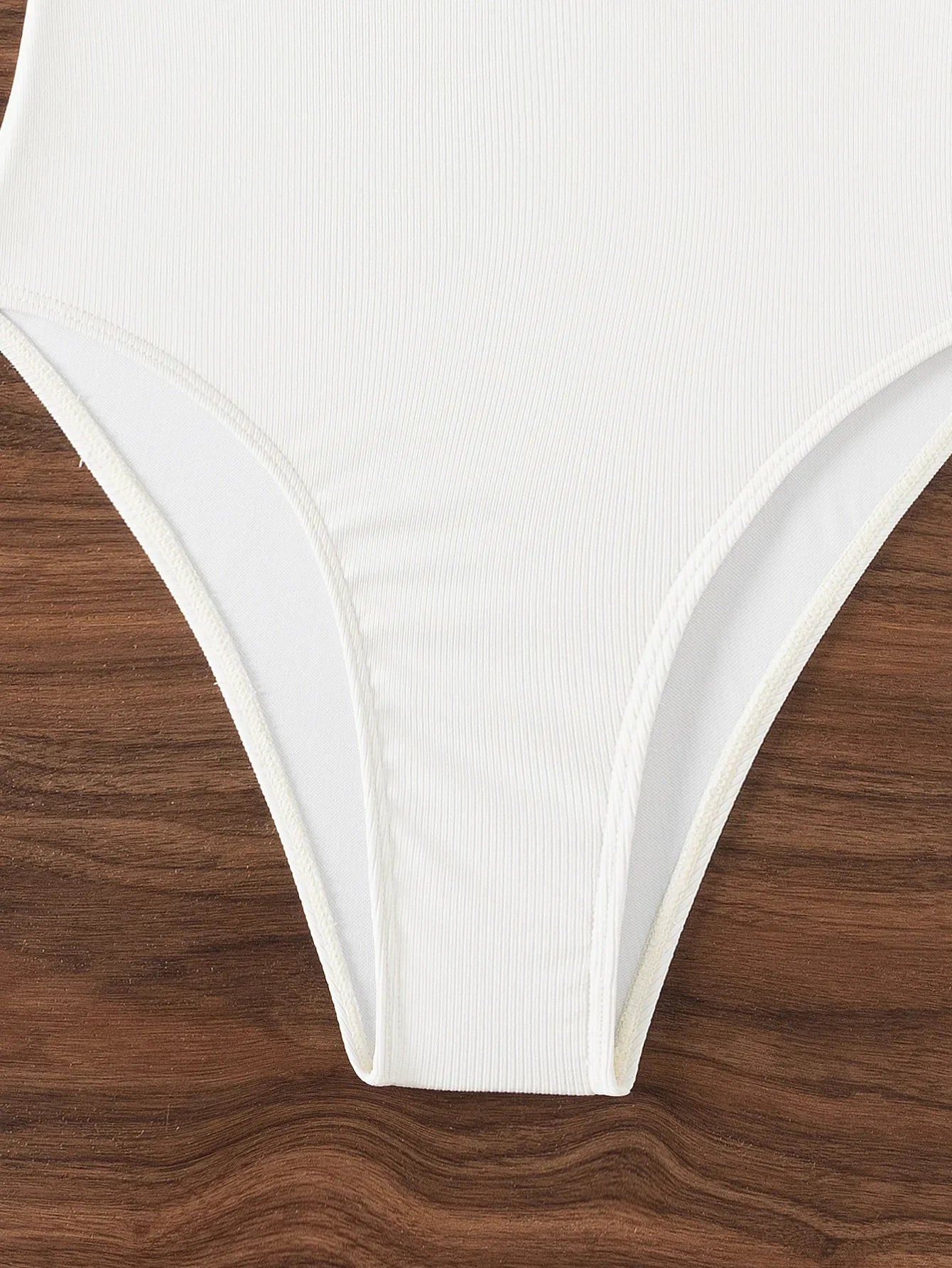 New White Black Patchwork Swimwear Women Halter Metal Ring Linked Hollow Out Slim Tummy Control One Piece Swimsuit Monokini 2025