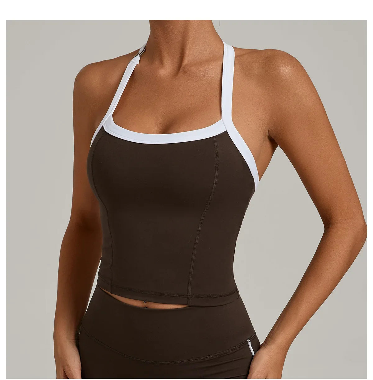 Hanging Neck Top Women Sports Bra Push Up Fitness Yoga Bra Color Blocked Underwear Gym Sport Tops Women Running Vest Bralette
