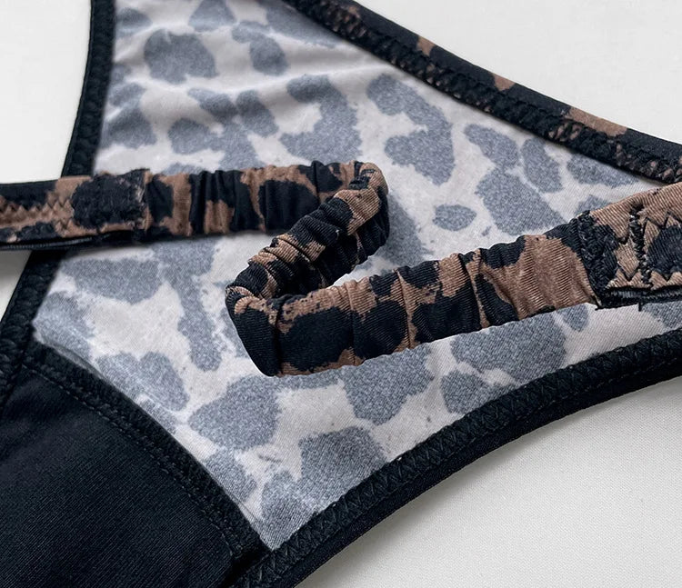Women Panties Sexy G String Thong Ice Silk Seamless Underwear Leopard T Back Girls Briefs Leopard Underpants Plus Size S-XL