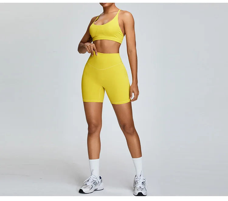 Solid Color Cross Back Women Fitness Underwear Sports Bra Running Top Gym Yoga Athletic Tight Workout Jog Soft With Backless Bra