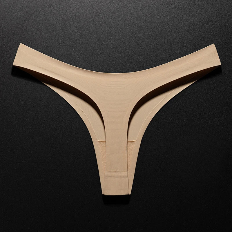 Ice Silk Leopard Women Panties Sexy G String Thong Seamless Underwear T Back Candy Color Girls Briefs Underpants Plus Size M-XXL
