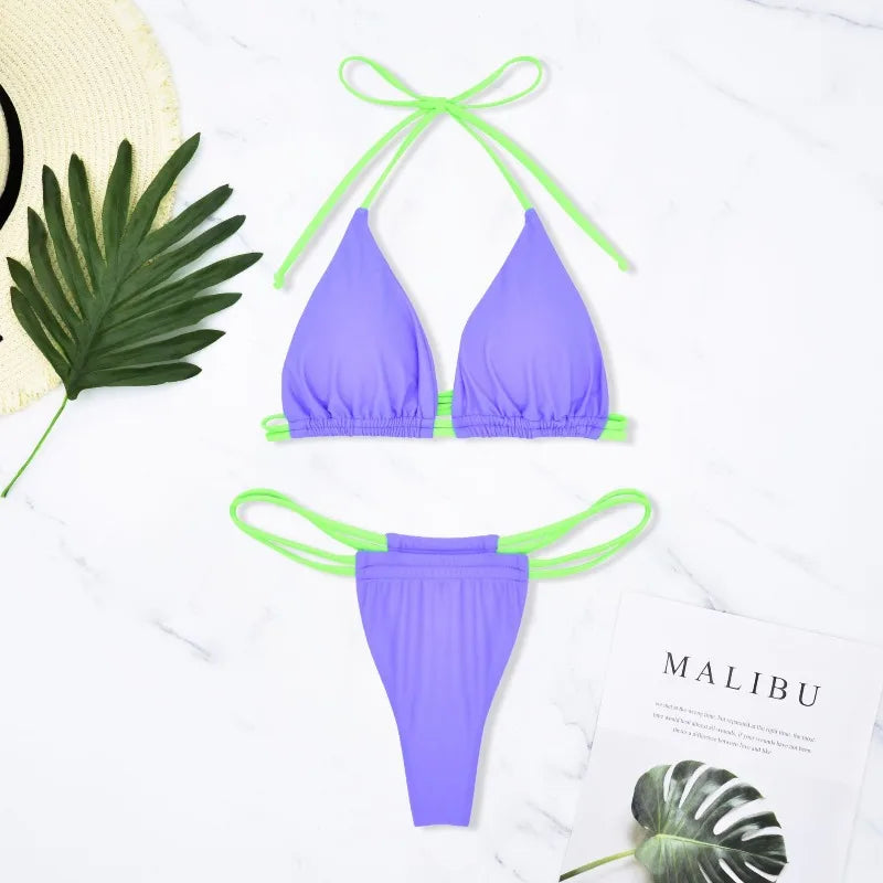 2026 Thong Bathing Suit Sexy Swimsuit Brazilian Bikini Triangle Top Swimwear Women Swimming Suit Bather Biquinis Beachwear