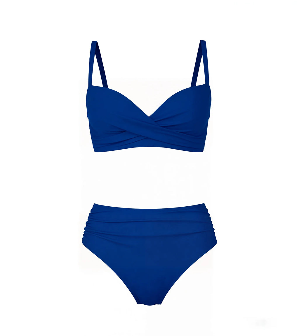 2026 Black Sexy Based Print Split High Waist Bikini Swimsuit For Women Two Piece Solid Color Swimwear Woman Push Up