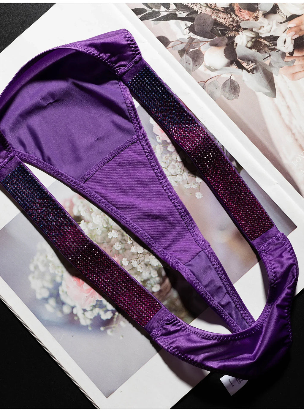 Letter Sexy Panties Women Thongs Rhinestones Diamonds G-string Sports Thong Low Waist Shorts Briefs T-back Fitness S-XL