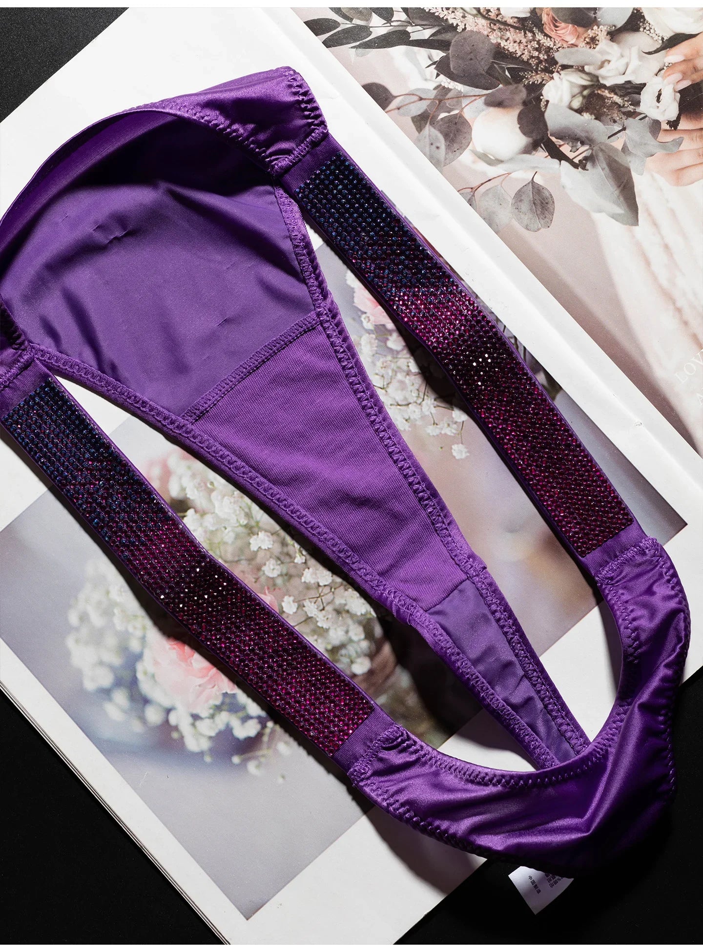 Letter Sexy Panties Women Thongs Rhinestones Diamonds G-string Sports Thong Low Waist Shorts Briefs T-back Fitness S-XL
