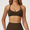 Summer U-Shaped Multi-Strap Cross Back Women Pilates Fitness Sports Bra Top Gym Yoga Athletic Tight Workout Jog With Chest Pad