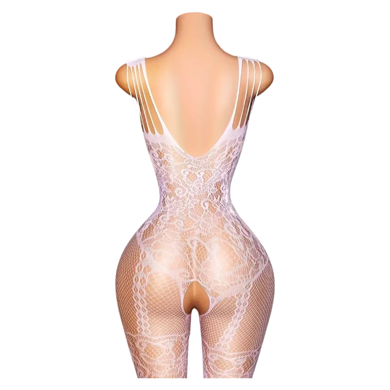 Transparent Fishnet Hollow Lingerie Set Women Hanging Neck Erotic Crotchless Bodystockings Open Bras BodySuits Hot Underwear Set