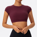 Hearuisavy Summer Sports Shirts Breathable Workout Tops Fitness Sportswear Backless Yoga Clothing Sport Crop Tops Women Gym Top