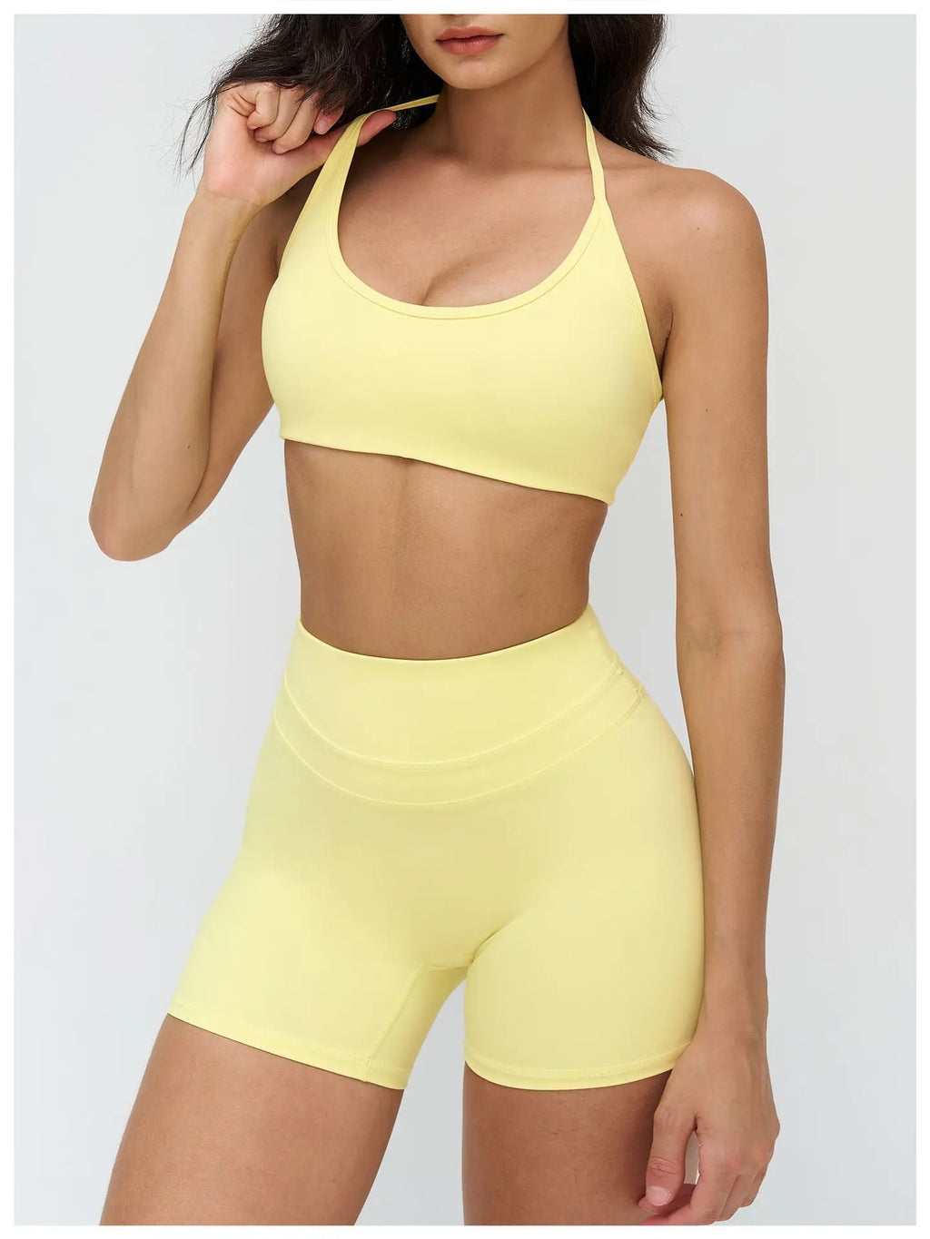 Neck Hanging Sports Bra High Support Women Push Up Bra Summer Gym Clothes Fitness Halter Top Quick Dry Running Workout Underwear