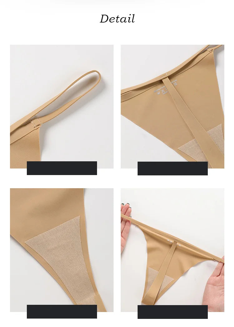 Ice Silk Leopard Women Panties Sexy G String Seamless Thong Underwear Girls Briefs Low Waist Traceless Underpants Plus Size S-XL