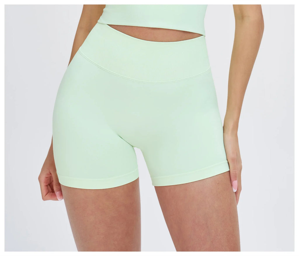 High Waist Shorts Seamless Yoga Shorts Workout Fitness Lift Peach Butt Fitness Tight Gym Running Body Shaper Pants Ribbed Shorts