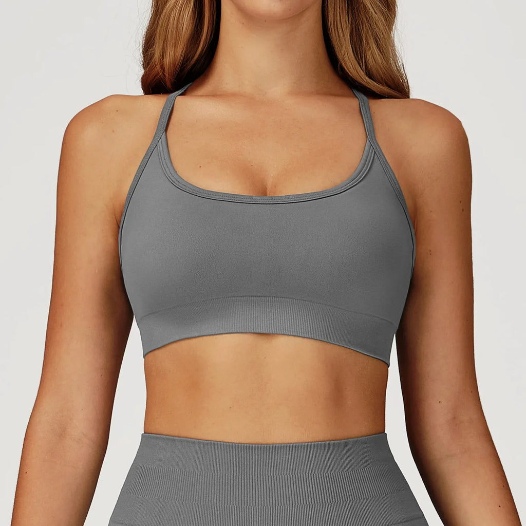 Women Seamless Yoga Sports Bra Breathable Shock Proof Gym Workout Fitness Push up Top Yoga Running Active Sportswear Vest Bra