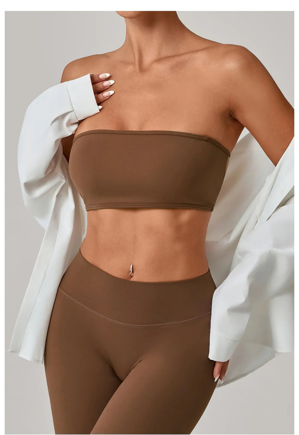 Women Strapless Sports Bra Gym Top Quick-Drying Yoga Clothes Women Tube Top Fitness Chest Wrap Underwear Workout Bra Female