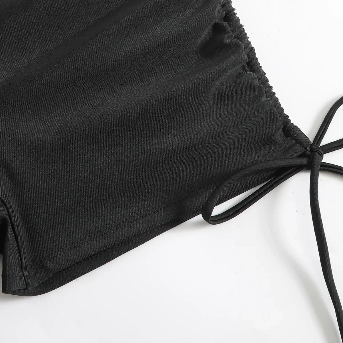 Vintage Black Leopard Print Bikini Set 2025 Women Drawstring Side High Waist Panties Swimsuit Bathing Suit Swimwear Beachwear