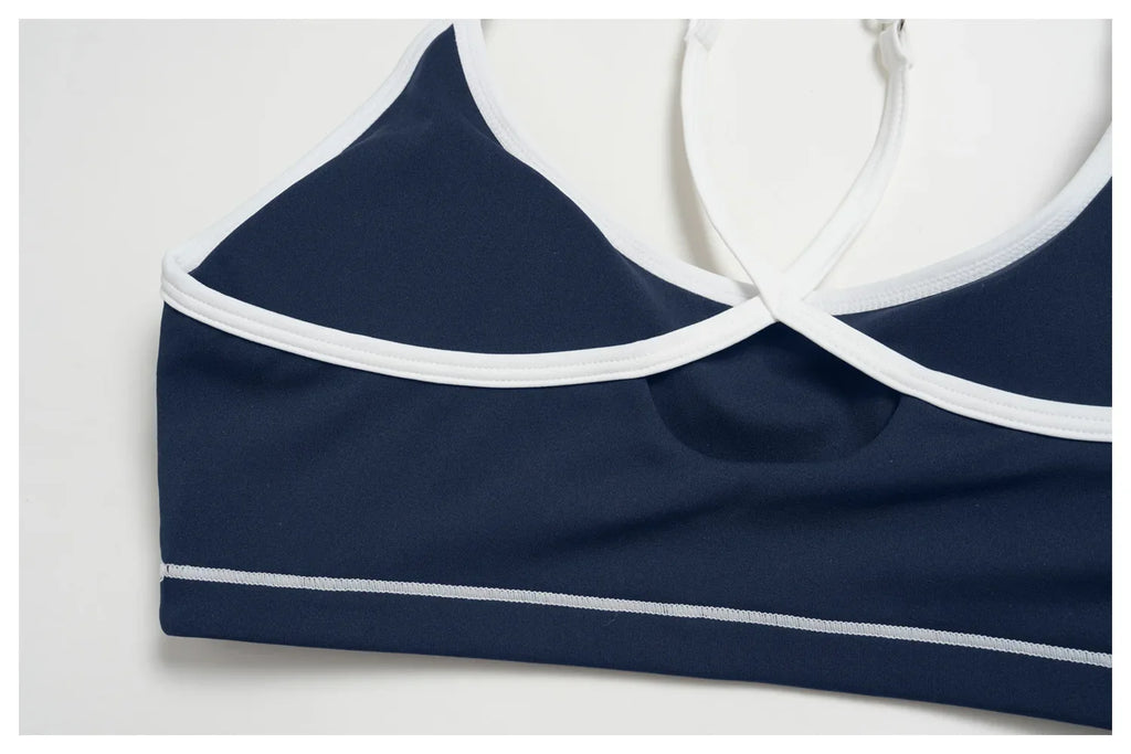 Yoga Bra U-Shaped Adjustable Shoulder Strap Cross Back Women Fitness Sports Bra Top Gym Yoga Athletic Tight Workout Jog Soft Pad