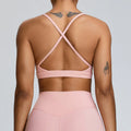 Solid Color Cross Back Women Fitness Underwear Sports Bra Running Top Gym Yoga Athletic Tight Workout Jog Soft With Backless Bra