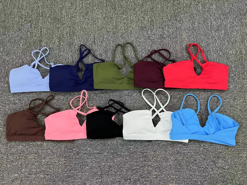 Hearuisavy Summer Gym Top Women Ultra Soft Fabrics Push Up Sports Bra Yoga Clothes Running Breathable Workout Fitness Underwear