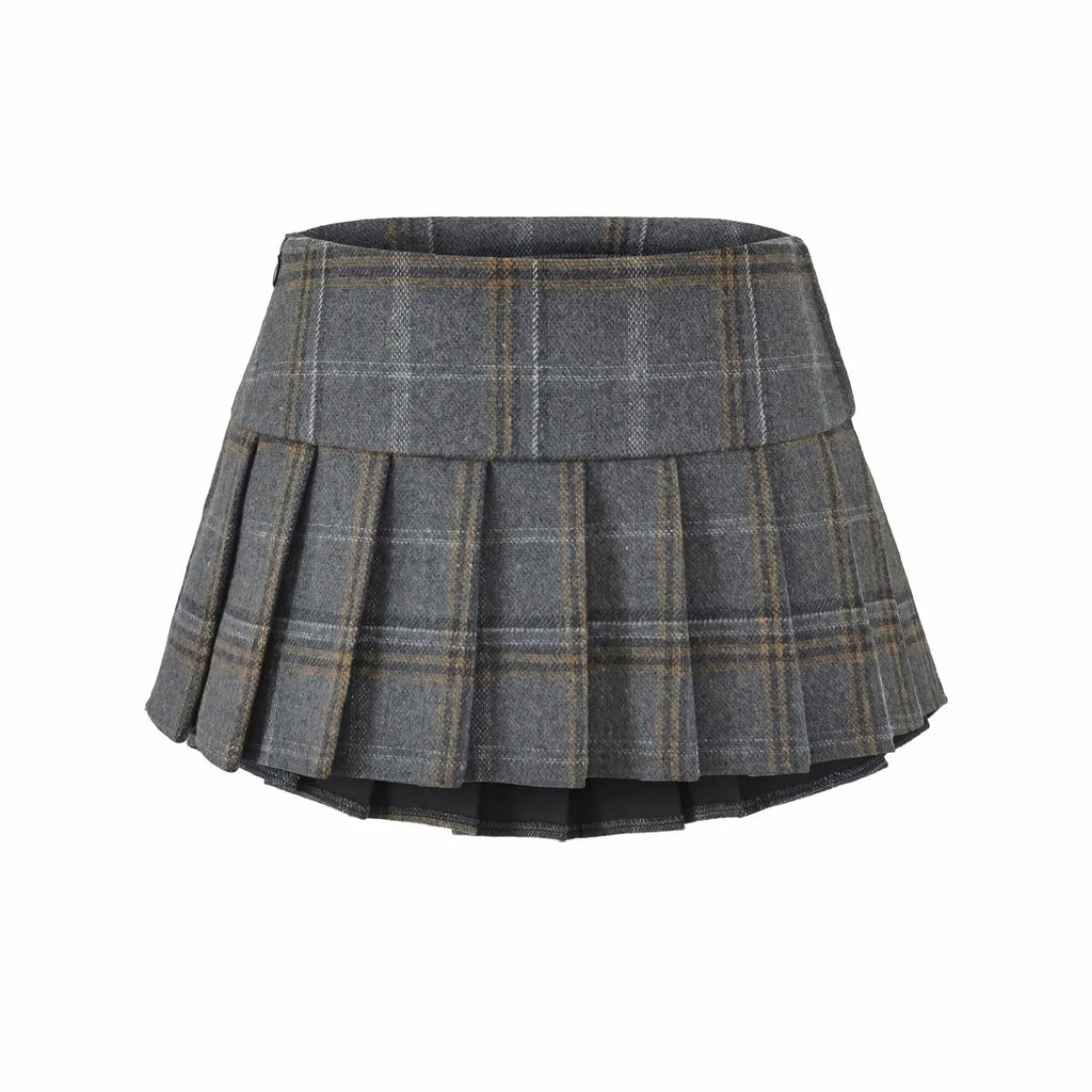 New American Style Pure Desire Hot Girl Plaid JK Waist Pleated Skirt Plaid Half Skirt For Woman Pure Desire Casual Elegant Z3SX