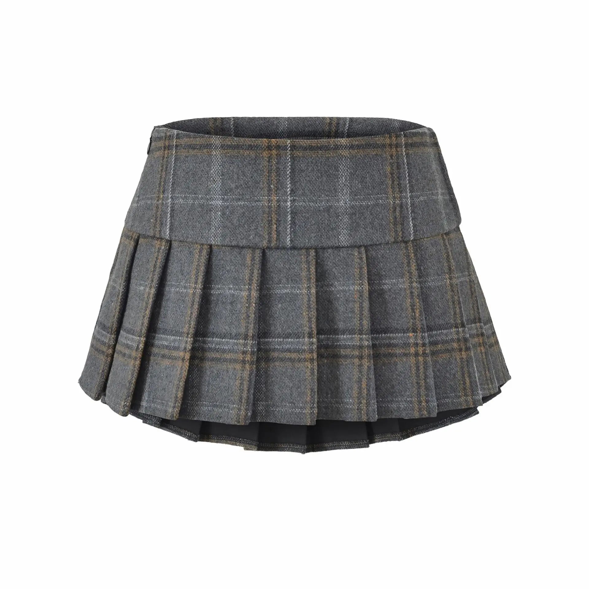 New American Style Pure Desire Hot Girl Plaid JK Waist Pleated Skirt Plaid Half Skirt For Woman Pure Desire Casual Elegant Z3SX