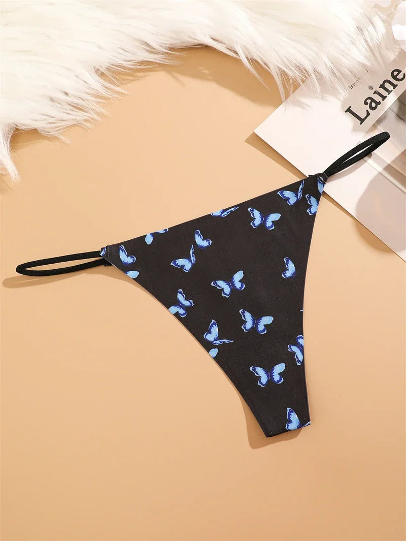7PCS Women Seamless Leopard Butterfly Panties Sexy Ultra-thin Briefs Female Ice Silk No Trace Underwear Low Rise Soft Lingerie