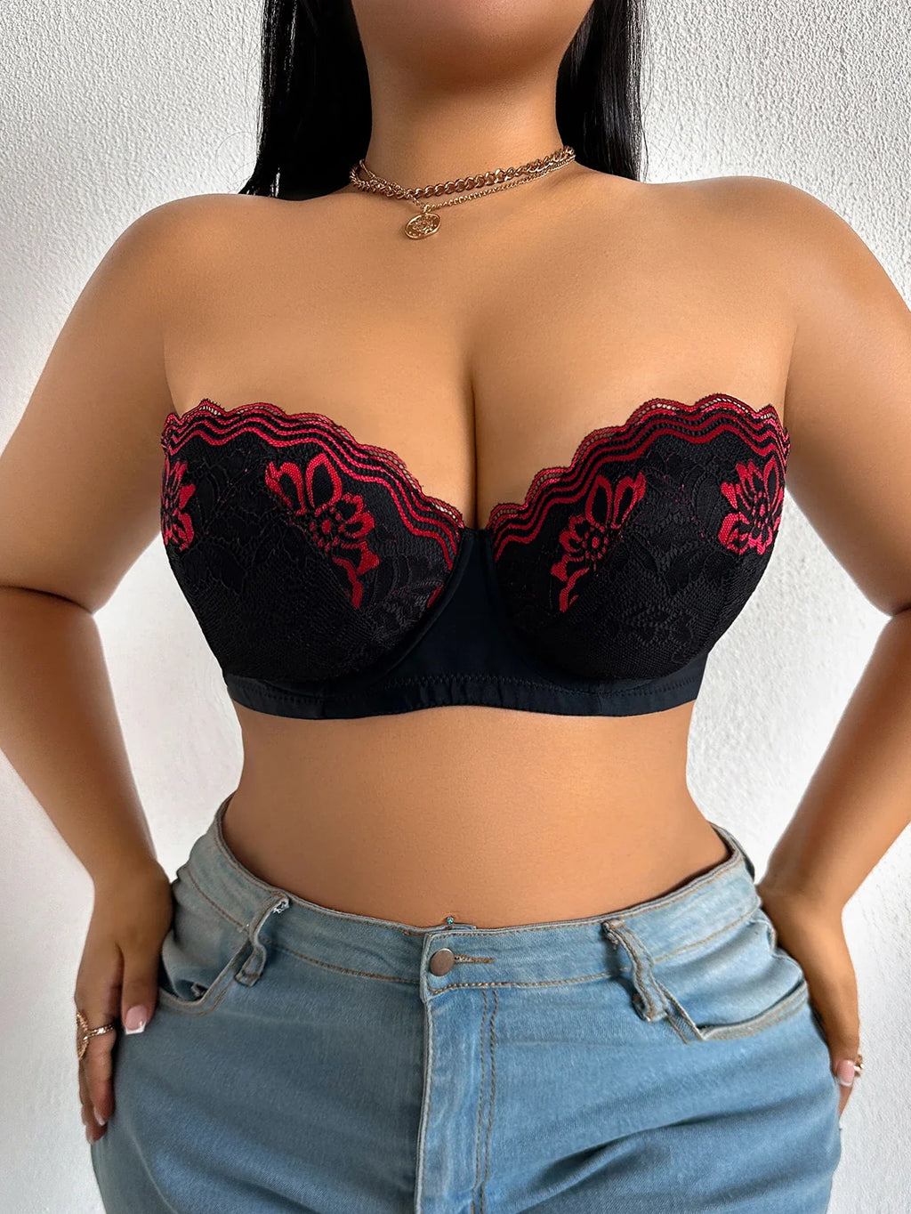 B C D Thin Cup Floral Lace Large Size Bra Side-Breast-Enhancing Silicone Pad Minimizer Push up Comfortable Bra