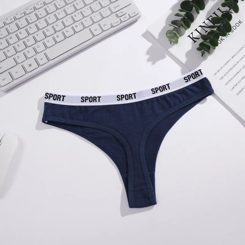 6Pcs/Set Women Thongs Cotton Panties Plus Zise Underwear Sexy G-String Low Waist Briefs Underpants Comfortable Lingerie S-XL
