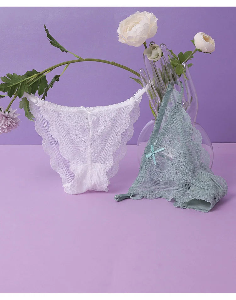 Lace Thin Sexy Girls Panties Women Briefs Thong Hollow Out G String Seamless Underwear Transparent Female Low Waist Lingerie