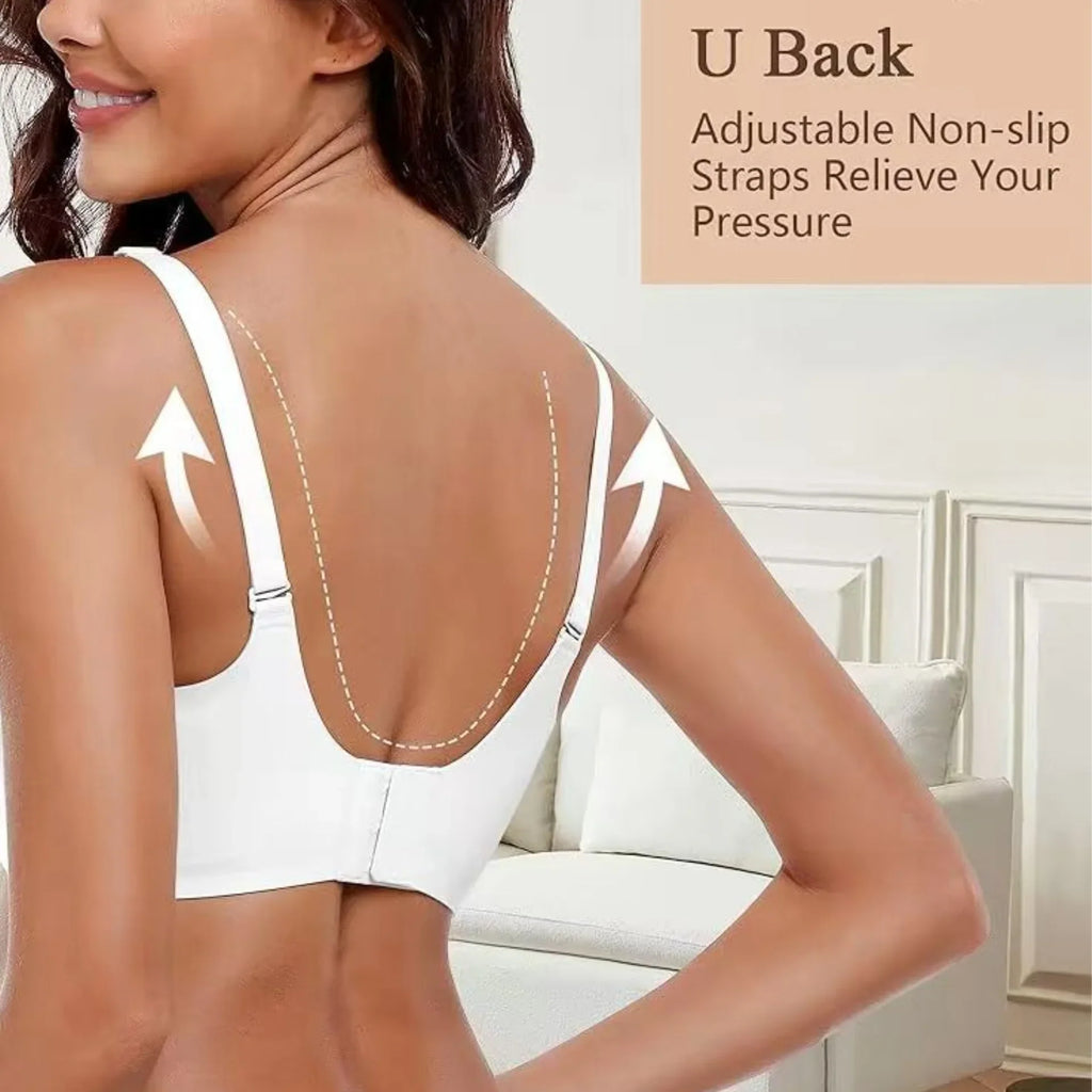 Plus-size Jelly-like Wire-free Bra Thin Molded Cups with A Wire-free Design Comfortable and Breathable Underwear Push Up