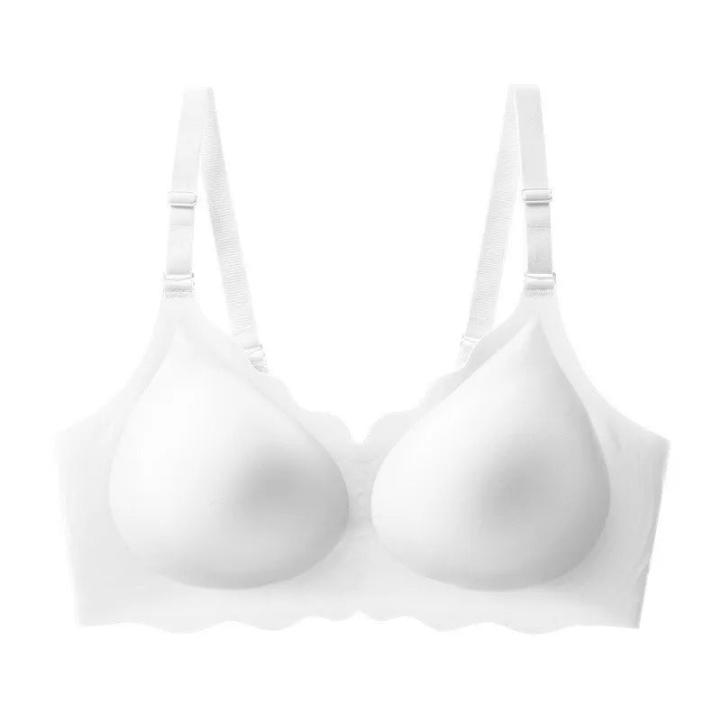 Women's Wave Jelly Seamless Bra 3/4 Cup Thin Molded Wire-Free Supportive Bra with Push-Up Comfort Solid Color Underwear Sostén
