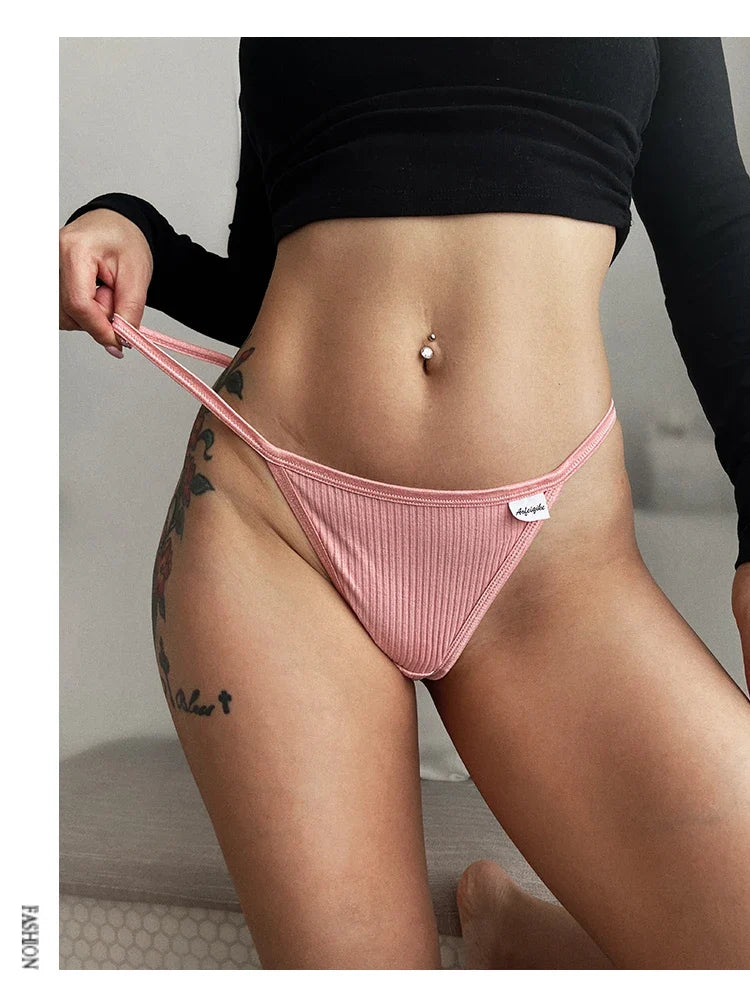 Cotton  Sexy Women's Panties Simple Thongs Lingerie Briefs Female Underwear Sports G-Strings Hot T-Back Breathable Underpants