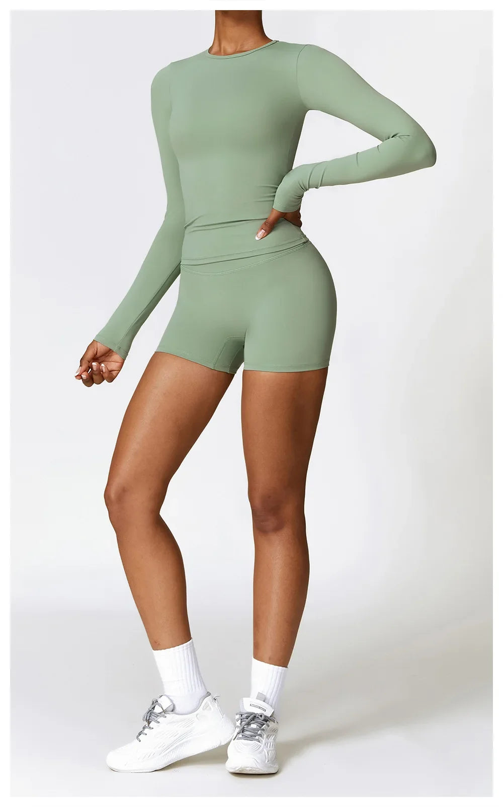 NCLAGEN Long Sleeve Workout Top Gym Pilates Clothes Women Active Wear Sports Shirt Elastic Fitness Yoga Clothing Running Shirts