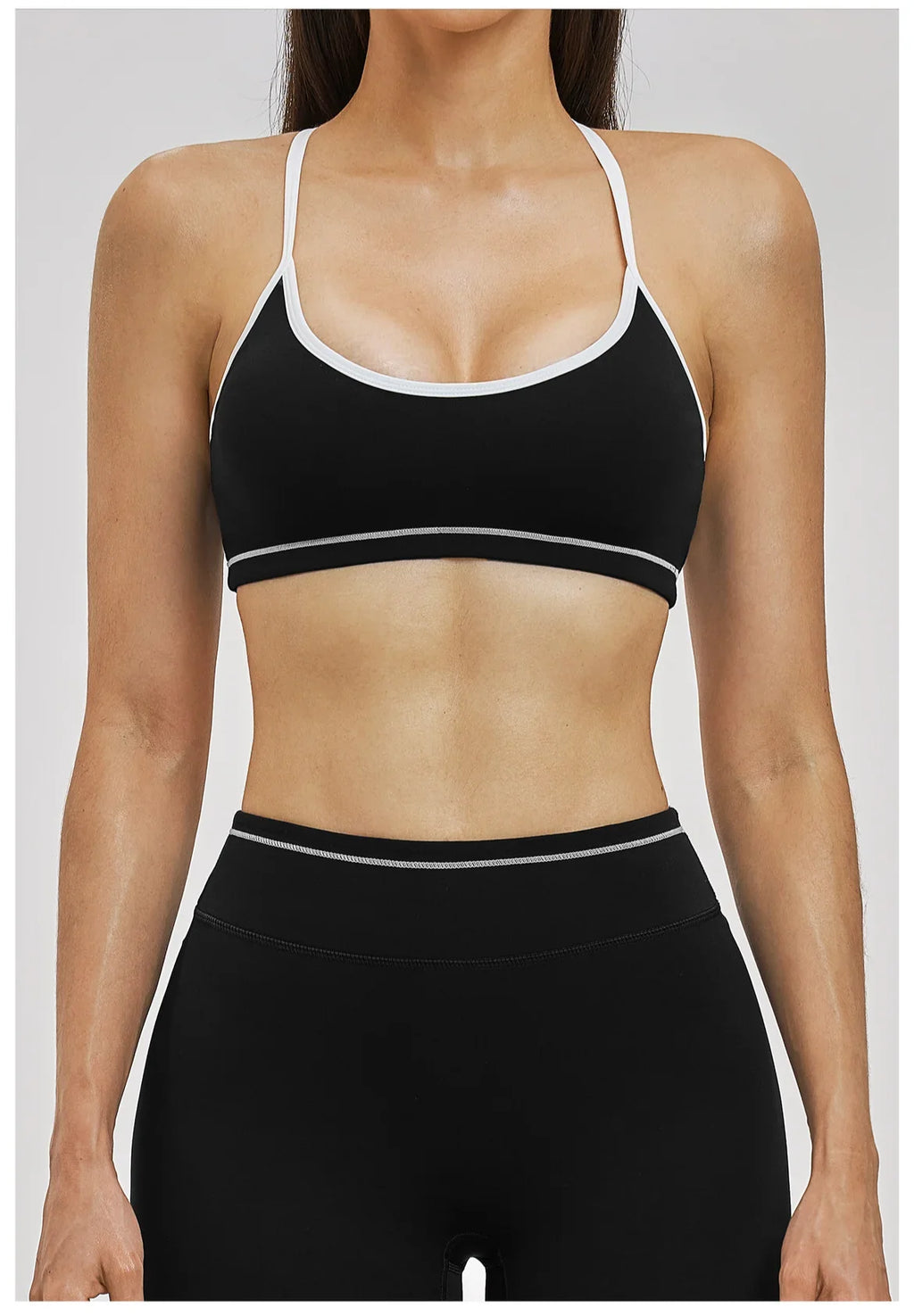 Yoga Bra U-Shaped Adjustable Shoulder Strap Cross Back Women Fitness Sports Bra Top Gym Yoga Athletic Tight Workout Jog Soft Pad