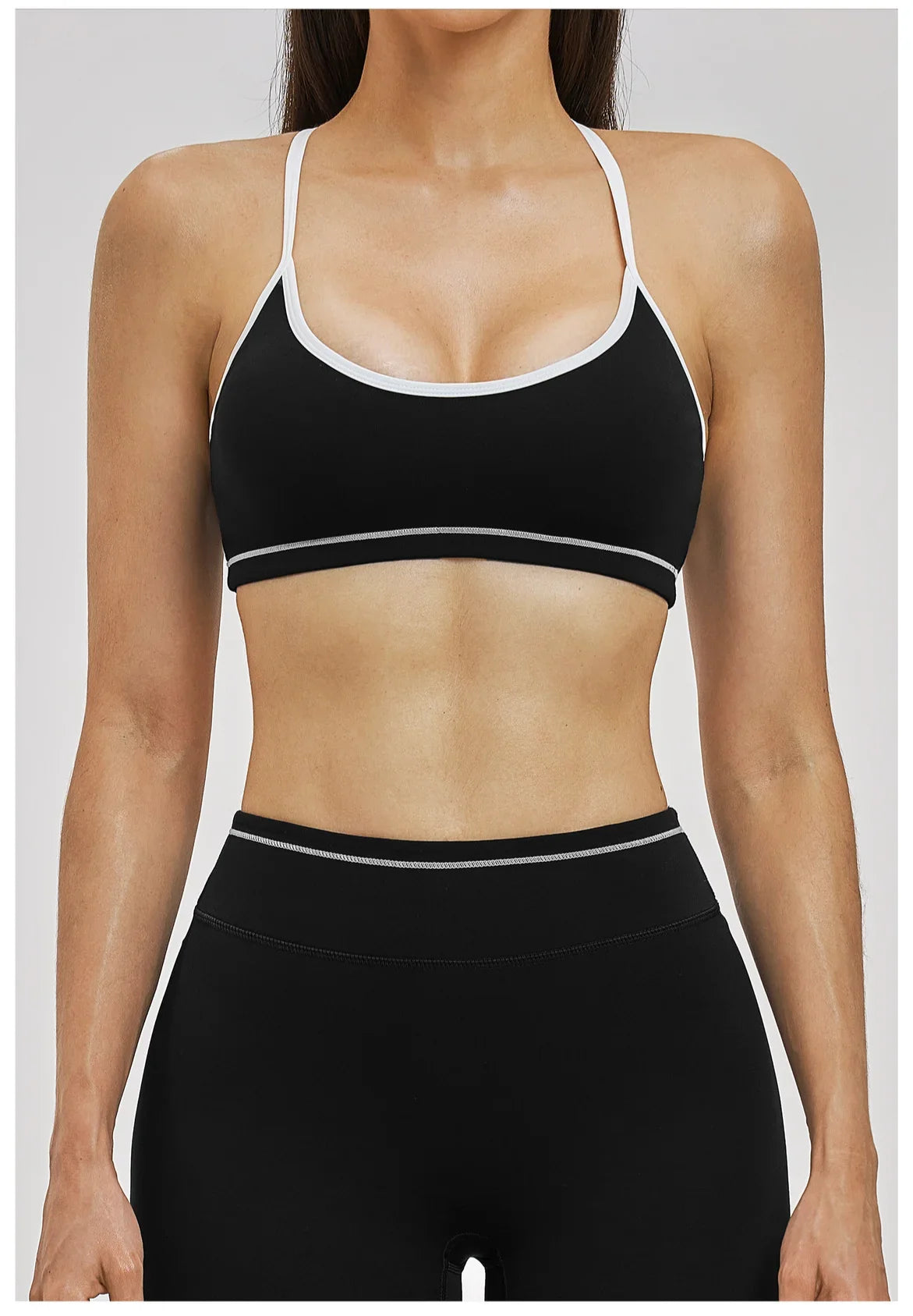 Yoga Bra U-Shaped Adjustable Shoulder Strap Cross Back Women Fitness Sports Bra Top Gym Yoga Athletic Tight Workout Jog Soft Pad