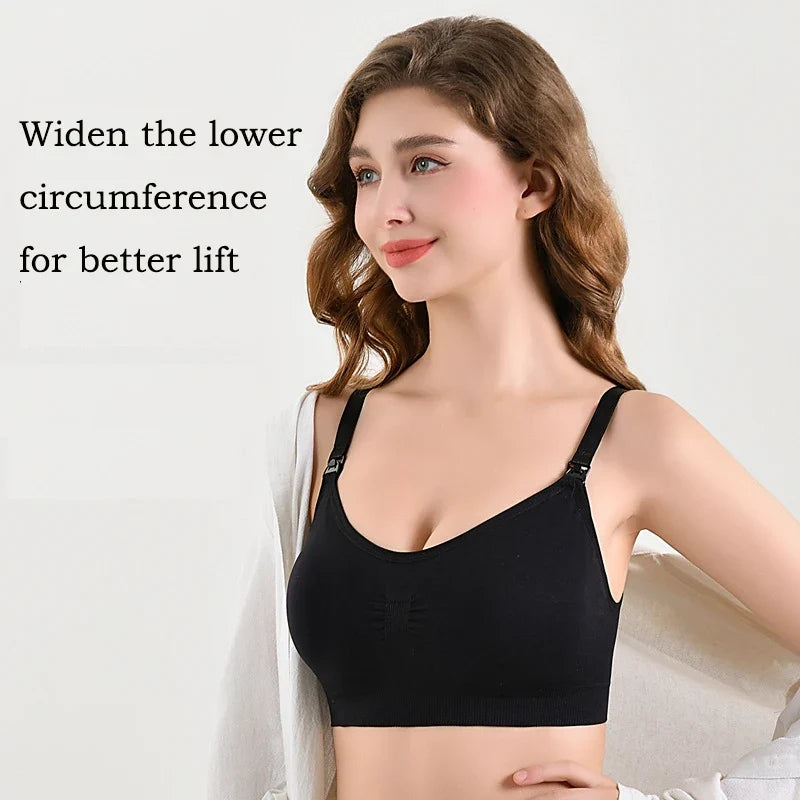 Nursing women's Wire-free Front Buckle Pregnant Bra Plus Size Nursing Adjustable Push-up Bra Underwear Plus Up