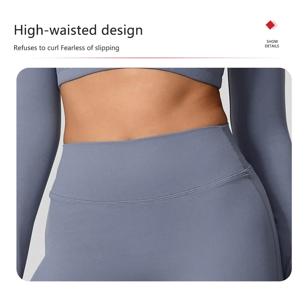 Hearuisavy Summer Yoga Set 2Pcs Women Breathable Backless Halter-Neck Sports Bra Push Up Pilates Fitness Top Straight Leg Pants
