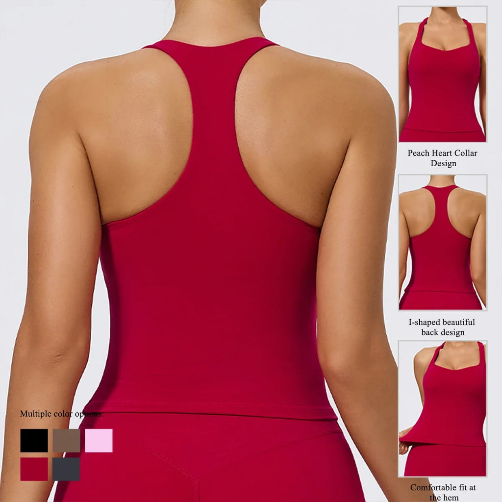 Hearuisavy Summer Woman Sports Vest I-Back Strap Design Gym Sportswear Breathable Quick Dry Fitness Tank Top Running Yoga Top