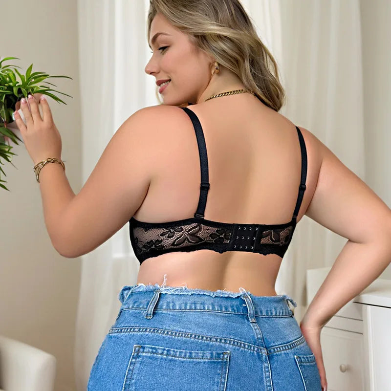 Women's Underwire Bra Plus Size Underwear Sexy Push-up Comfortable Breathable Bra for Curvy Women